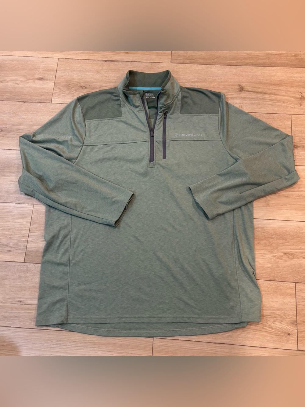 Vineyard Vines OTG On-The-Go Shep Shirt XXL 2XL Green 1/4 Quarter Zip Pullover